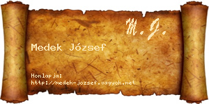 Medek József névjegykártya